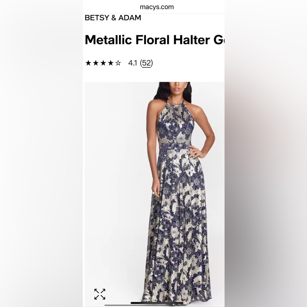 Metallic flower halter mother of the bride/groom dress! Worn once!